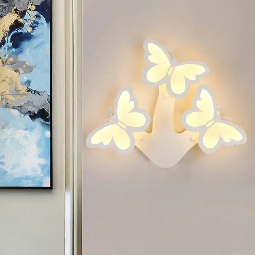 White Acrylic Wall Sconce One or Three Light