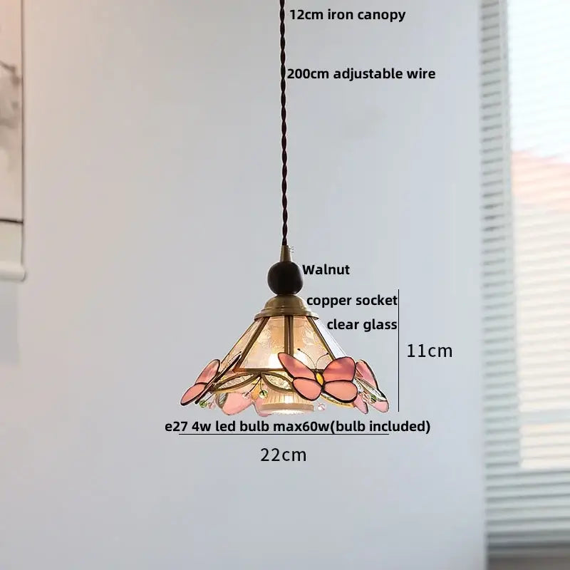Pink Stained Glass Pendant