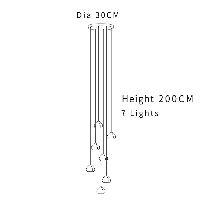 Crystal Ball Pendant Chandelier for Staircase