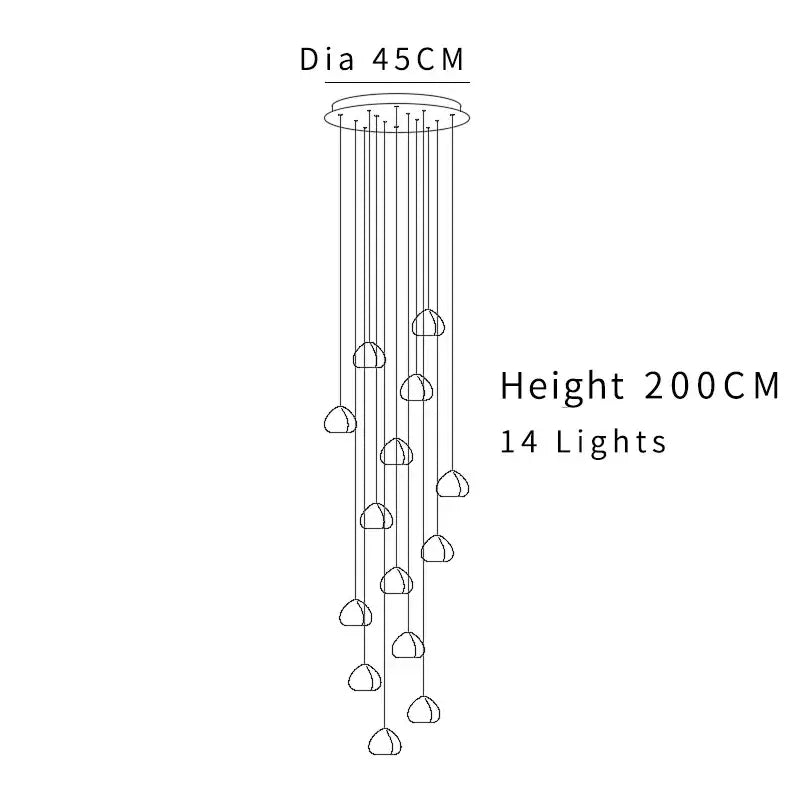 Crystal Ball Pendant Chandelier for Staircase