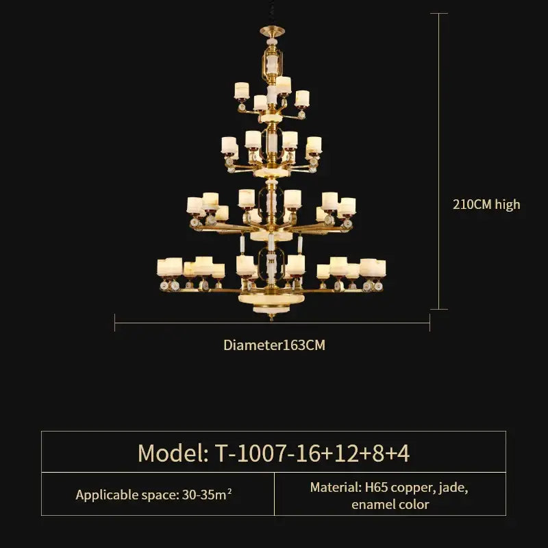 Gold Jade Chandelier