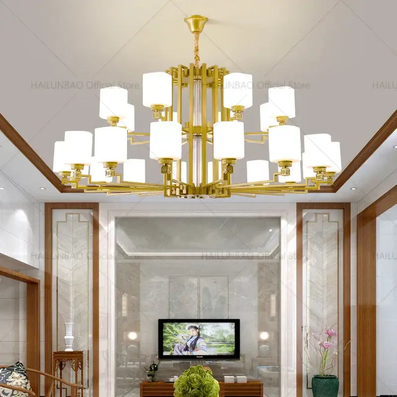 Bronze White Chandelier