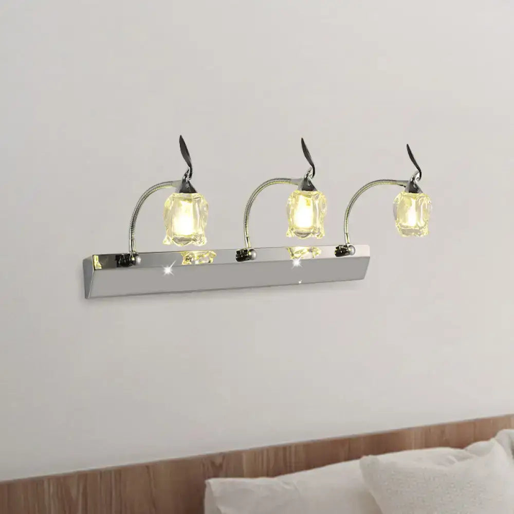 Chrome Crystal 3-Bulb Vanity Light