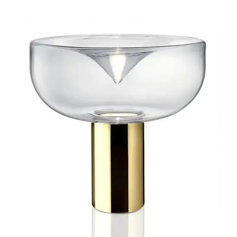 Chrome Clear Glass Bedroom Table Lamp