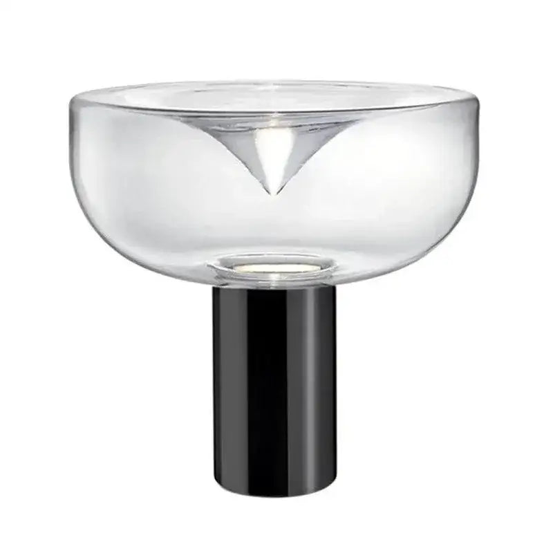 Chrome Clear Glass Bedroom Table Lamp