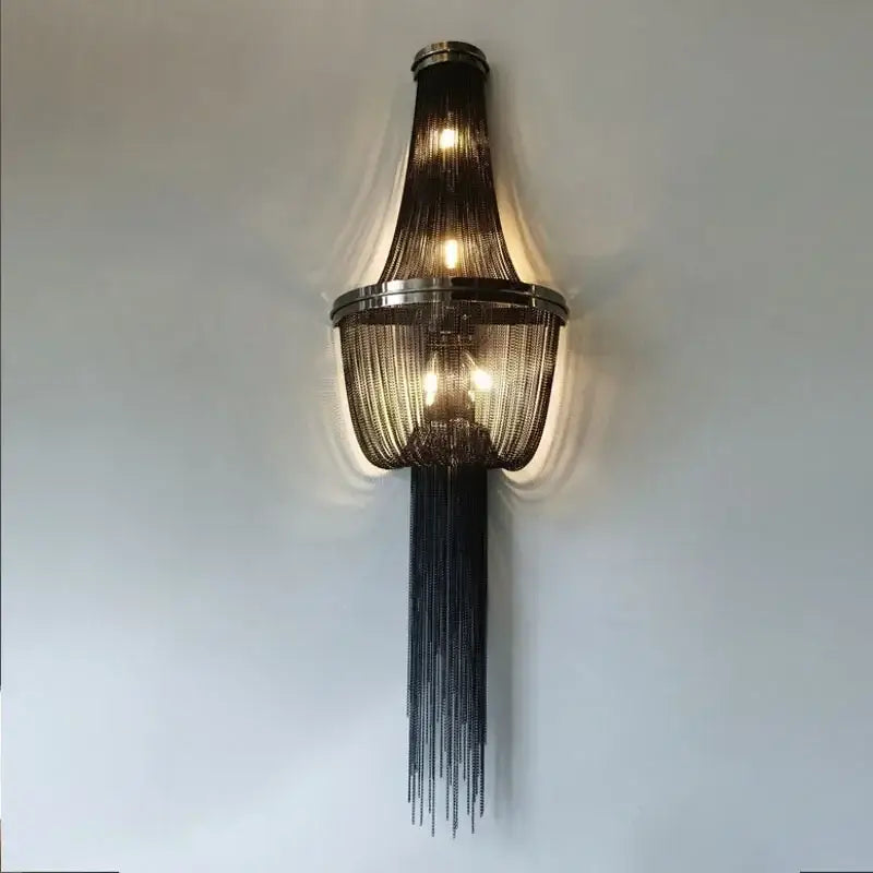 Chrome Chain Wall Sconce