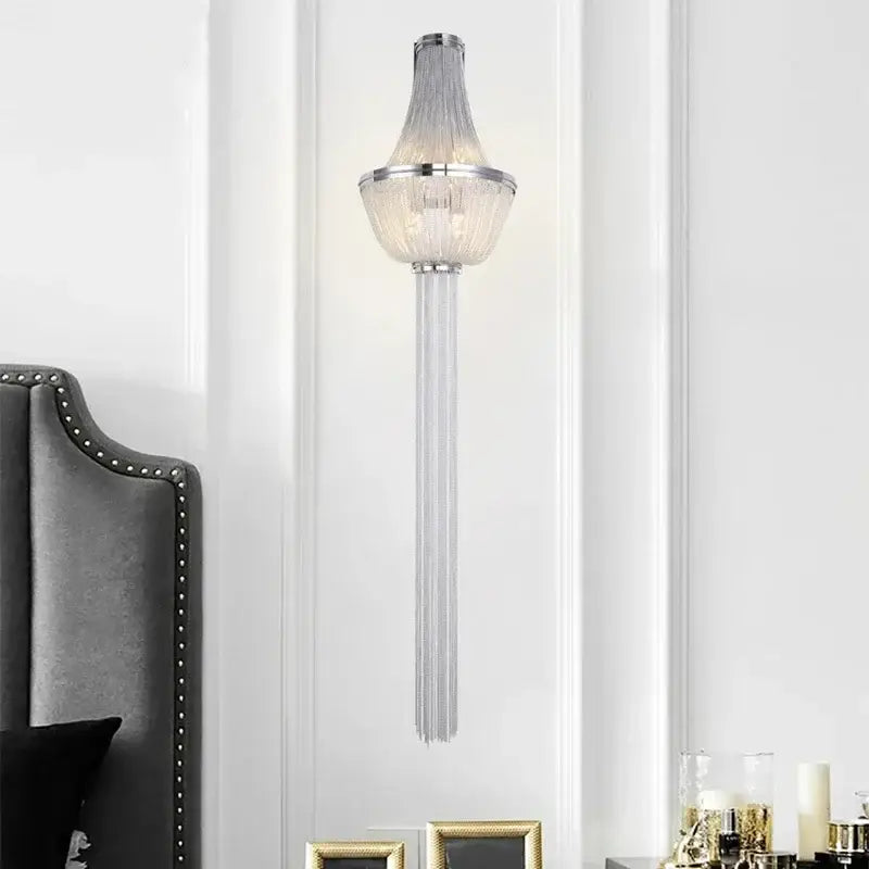 Chrome Chain Wall Sconce