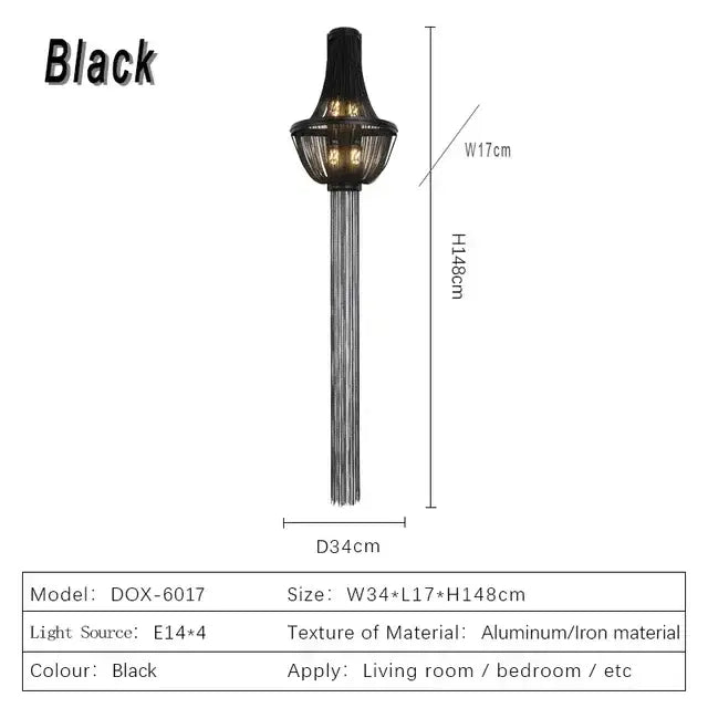 Chrome Chain Wall Sconce