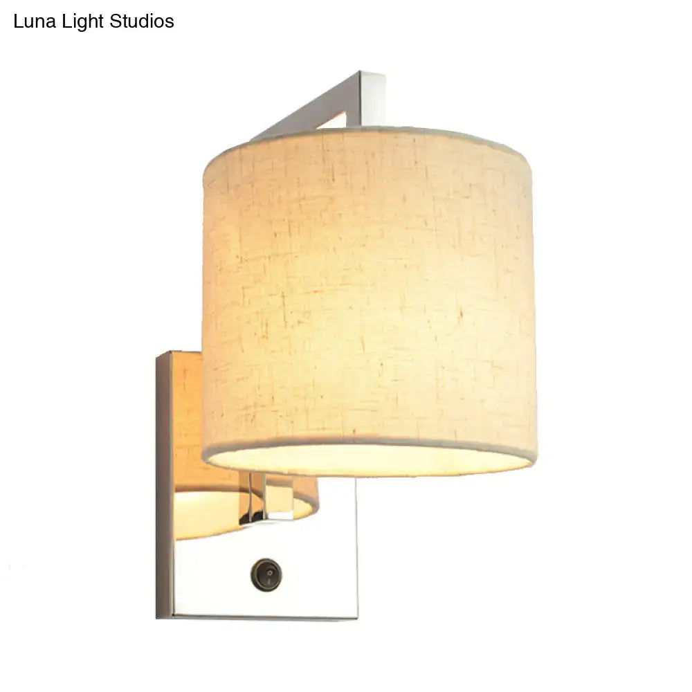 Chrome Fabric Drum Sconce