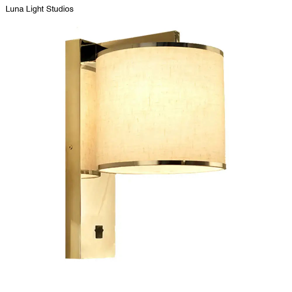 Chrome Fabric Drum Sconce