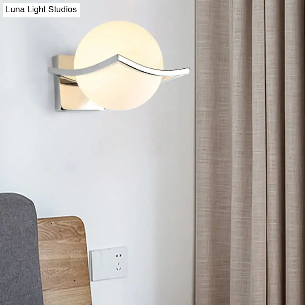 White Glass Globe Sconce