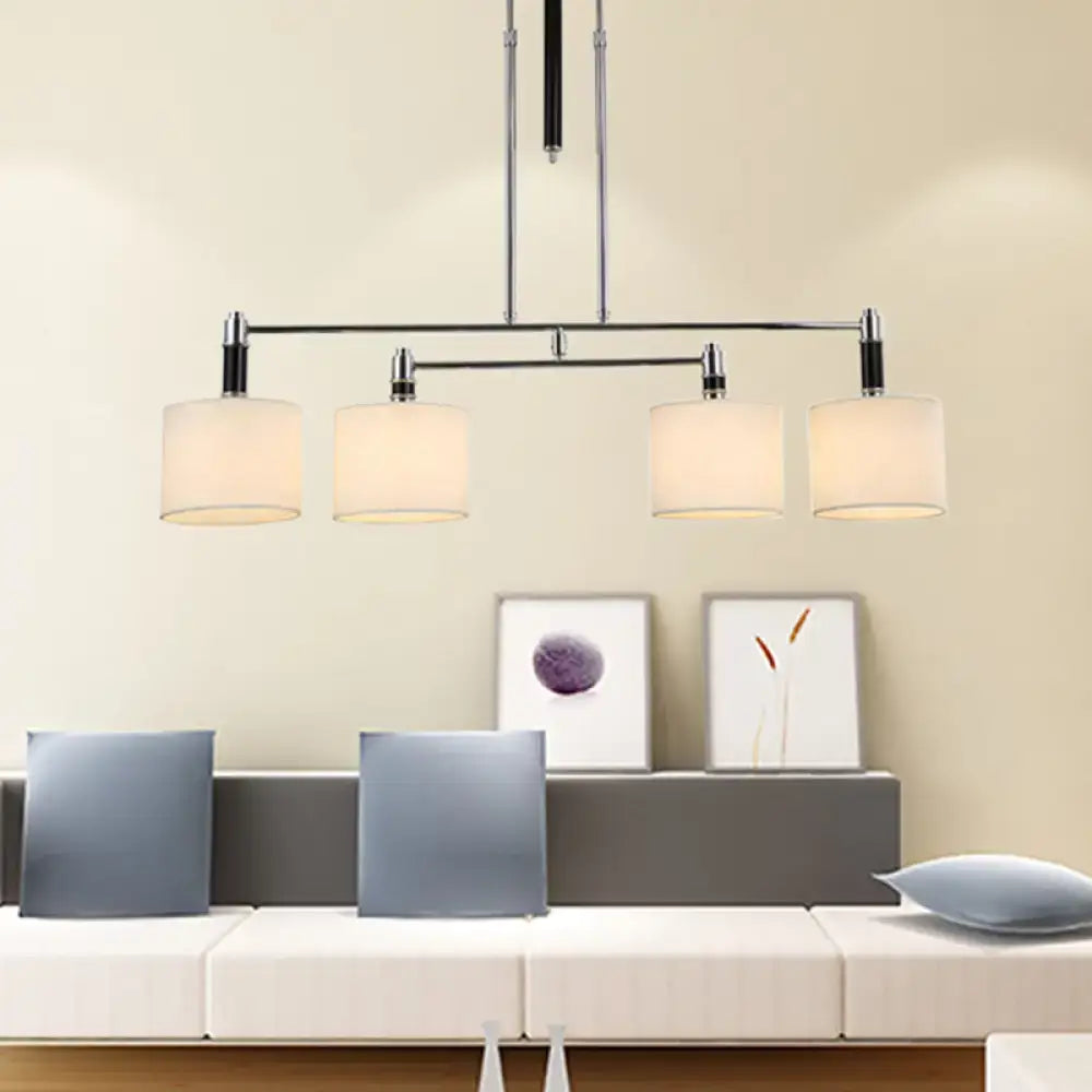 White Fabric Pendant Light