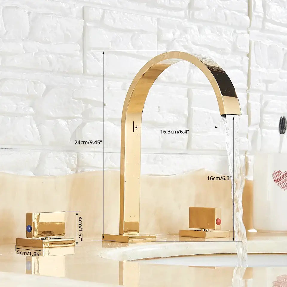 Chrome Dual Handle Bathroom Faucet