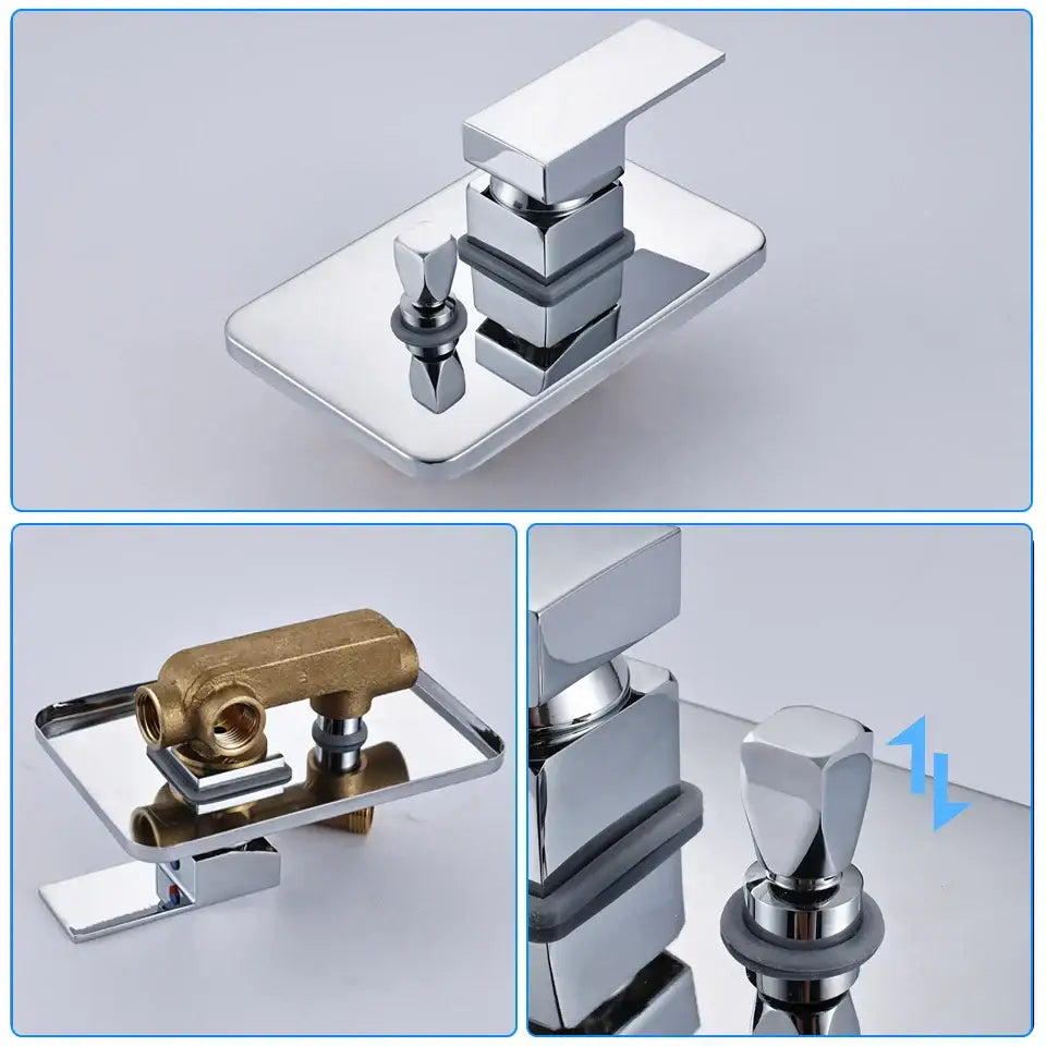 Chrome Waterfall Bathtub Faucet