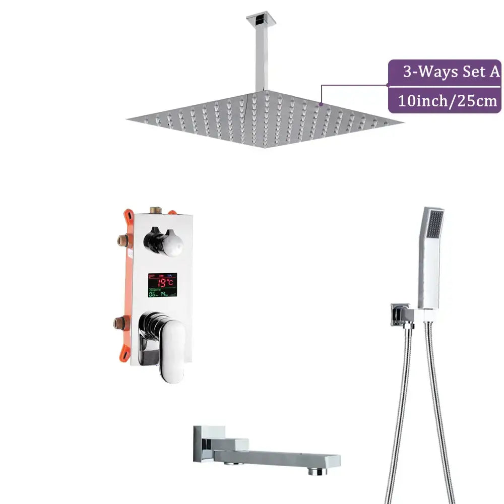 Chrome Rainfall Shower Faucet
