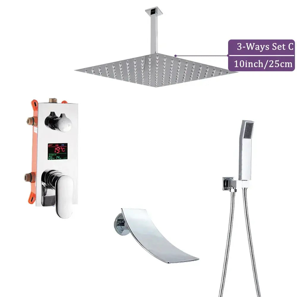 Chrome Rainfall Shower Faucet