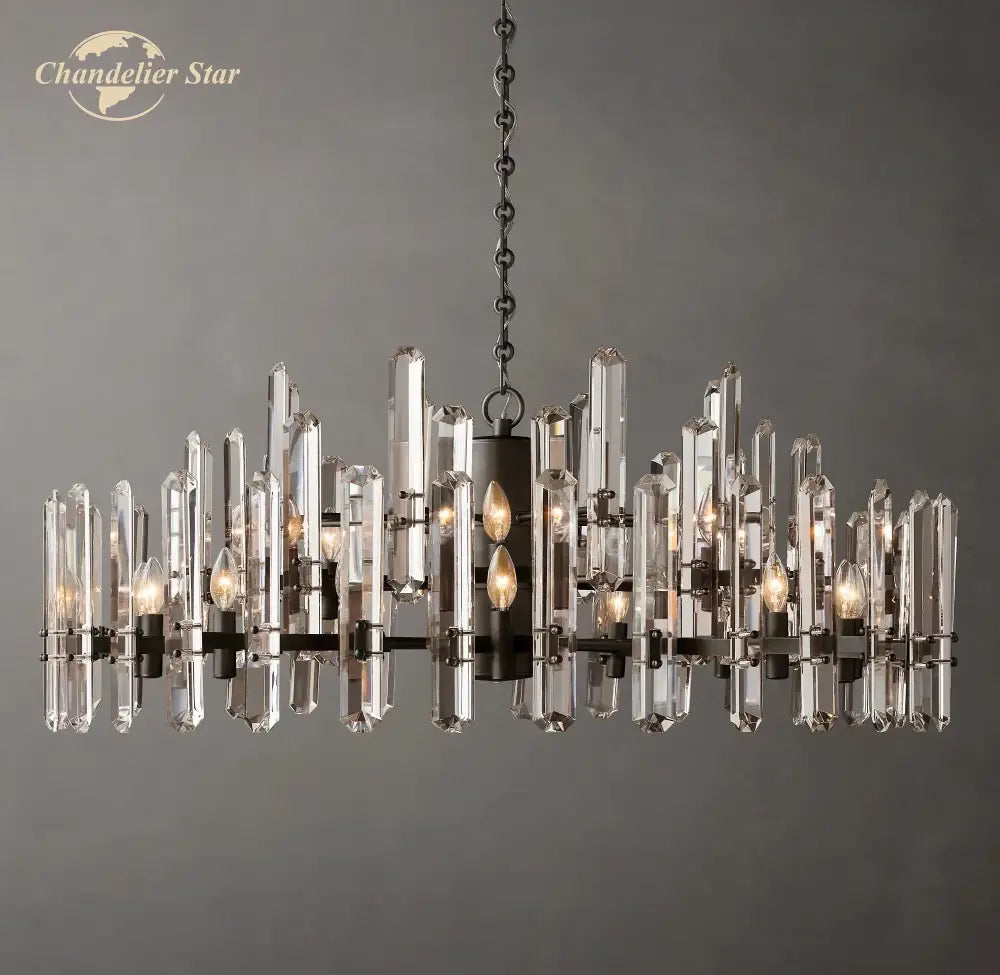 Black Metal Crystal Chandelier