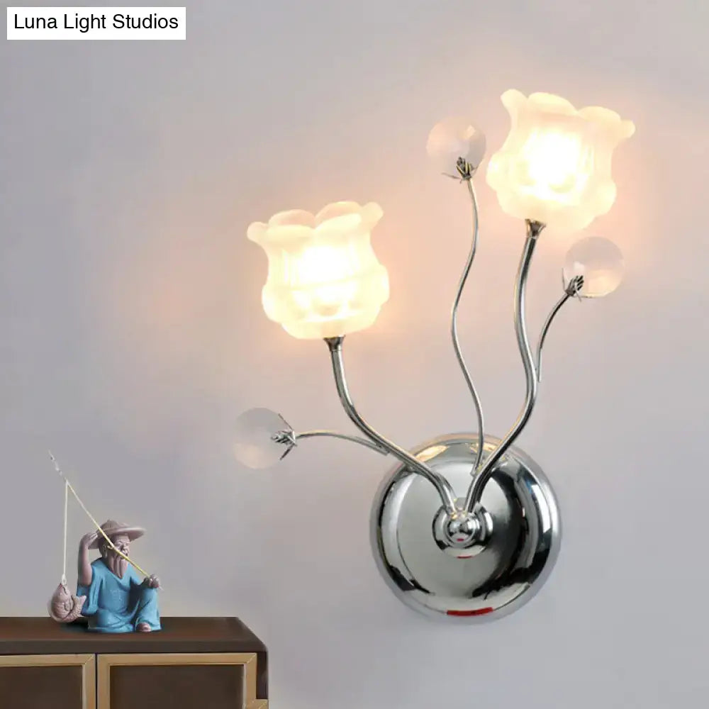 Chrome Crystal Bloom Shade Wall Sconce