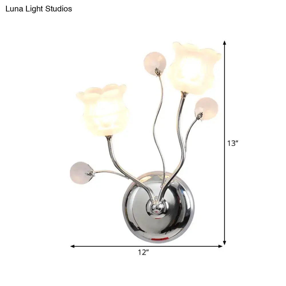Chrome Crystal Bloom Shade Wall Sconce