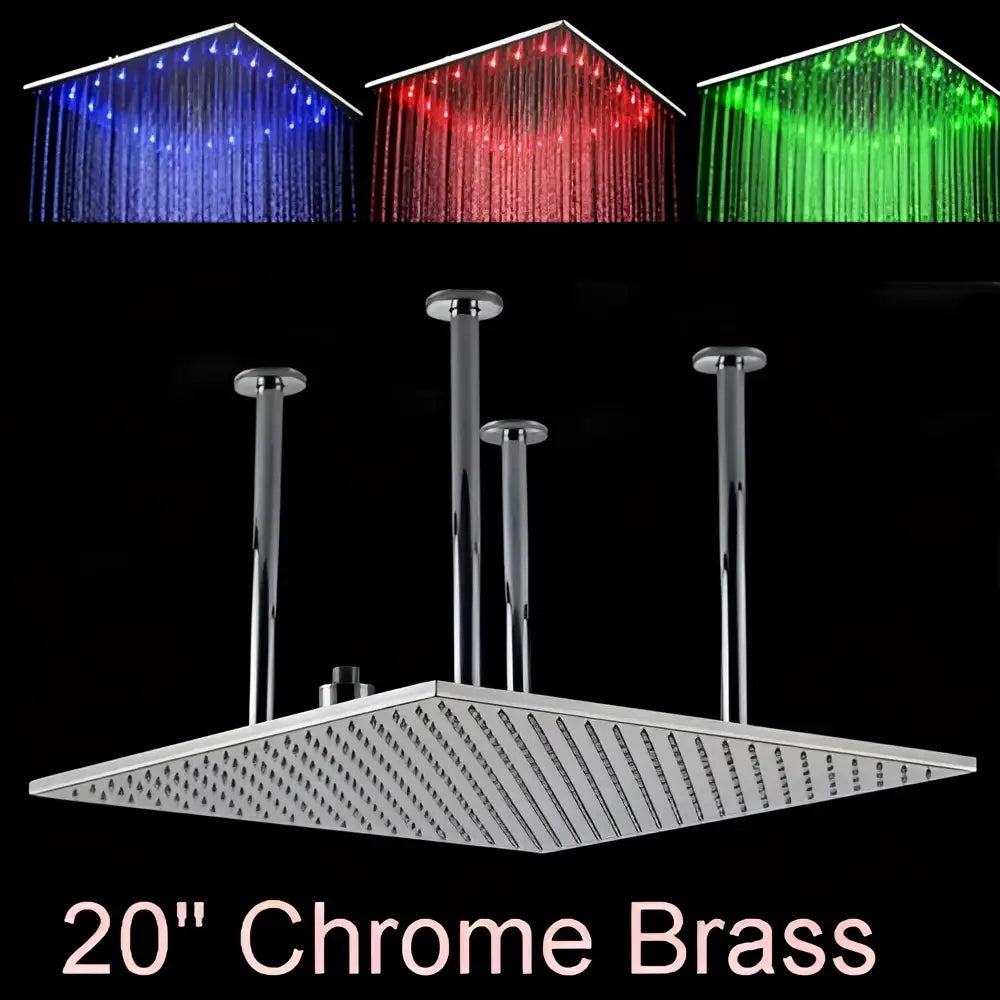 Nickel LED Rainfall Shower