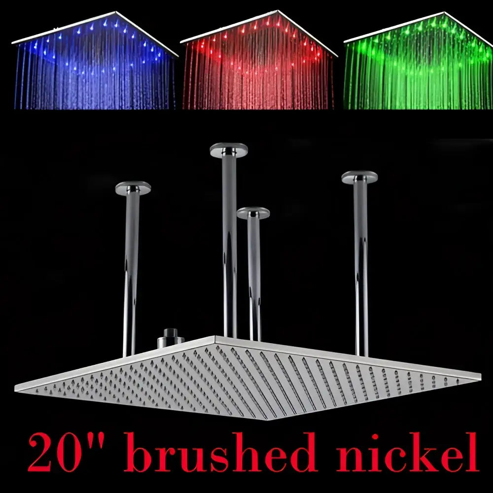 Nickel LED Rainfall Shower