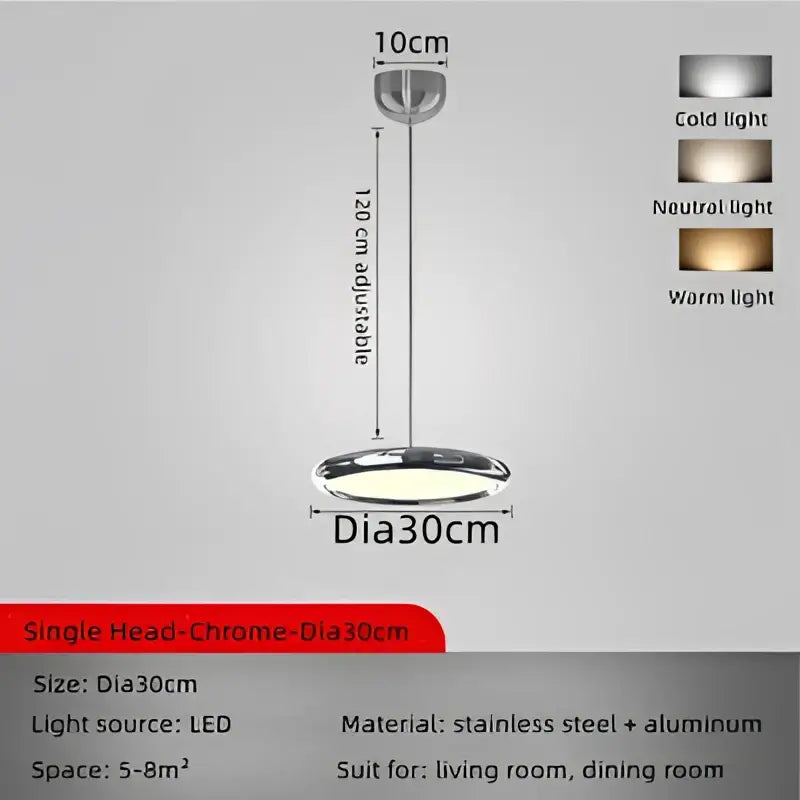 Chrome Circular Pendant Light