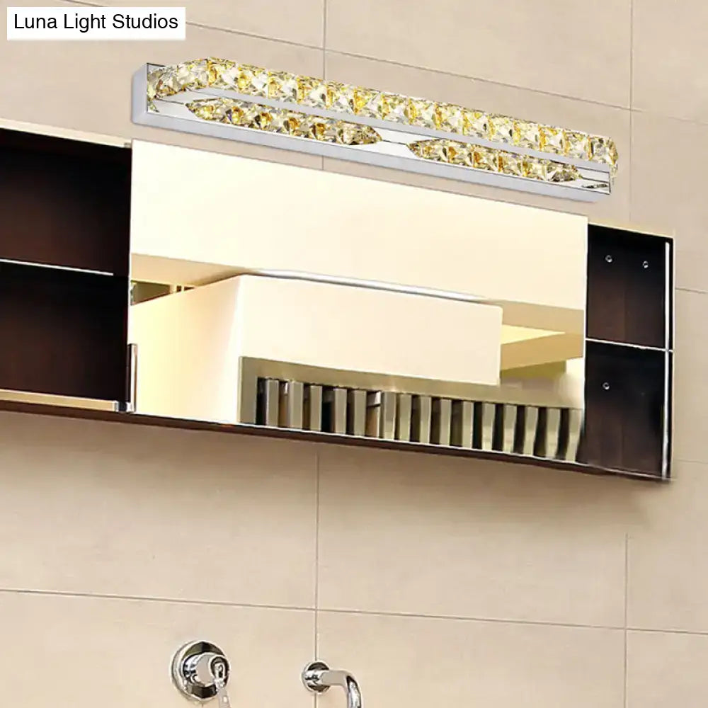 Chrome Amber Crystal Vanity Light