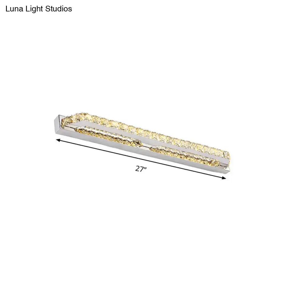 Chrome Amber Crystal Vanity Light
