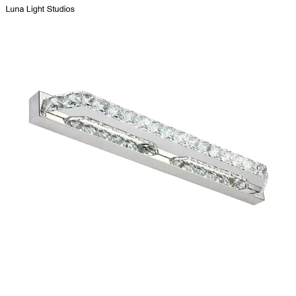 Chrome Amber Crystal Vanity Light