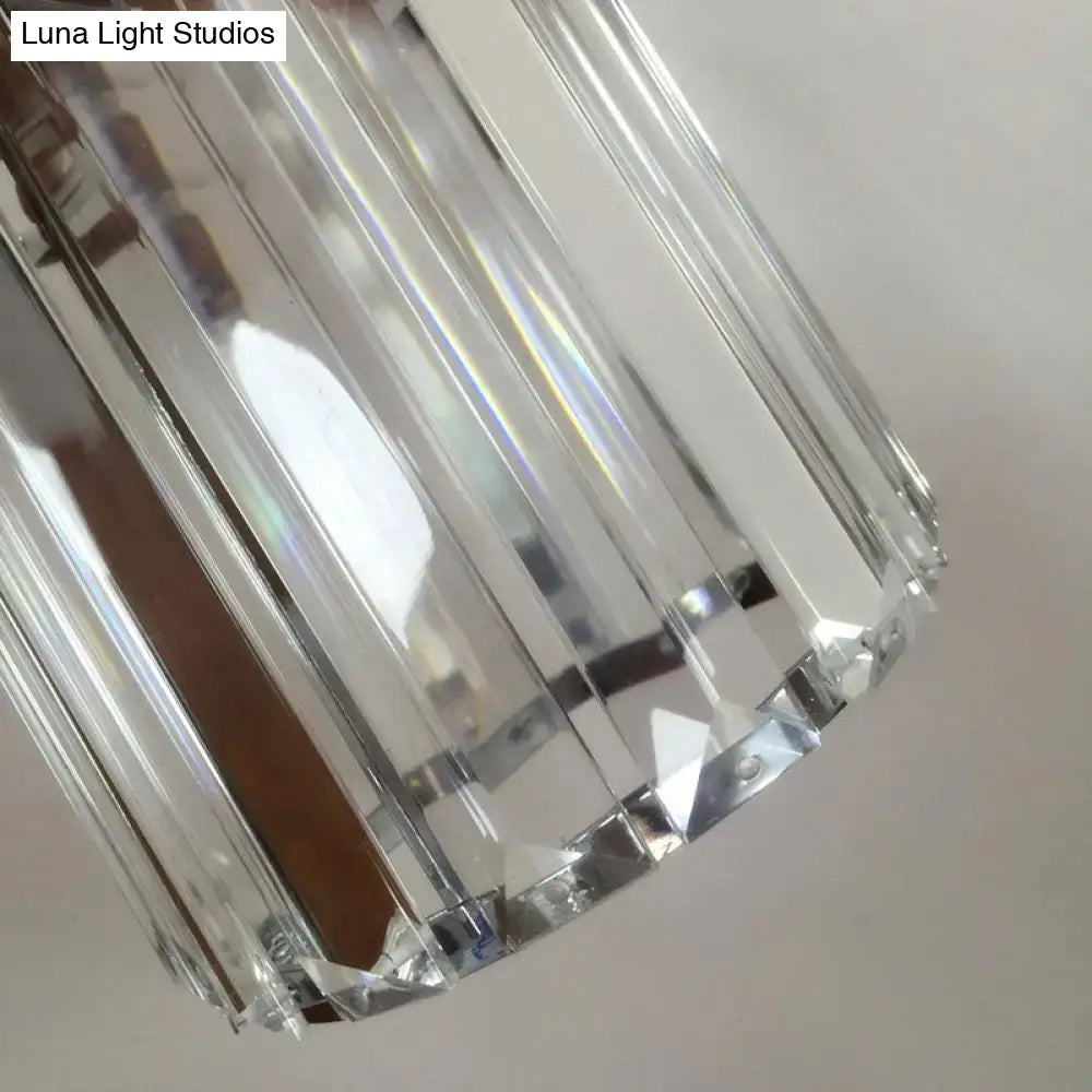Chrome Crystal Drum Sconce