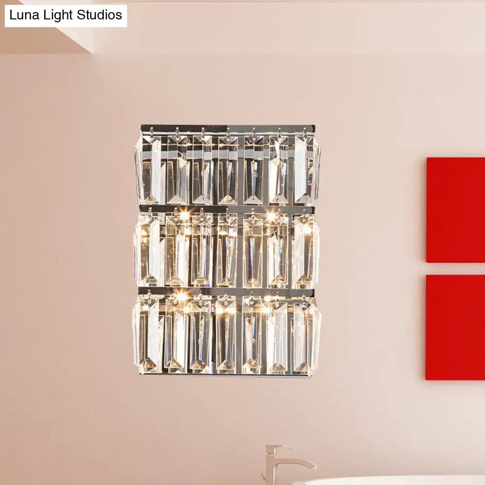 Chrome Crystal Rectangle Sconce