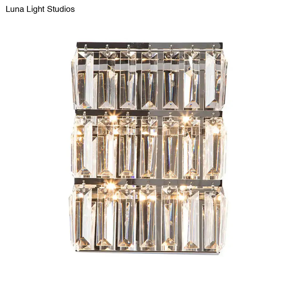 Chrome Crystal Rectangle Sconce