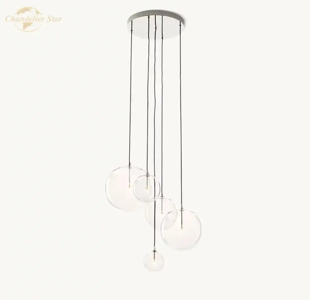 Chrome Glass Globe Chandelier