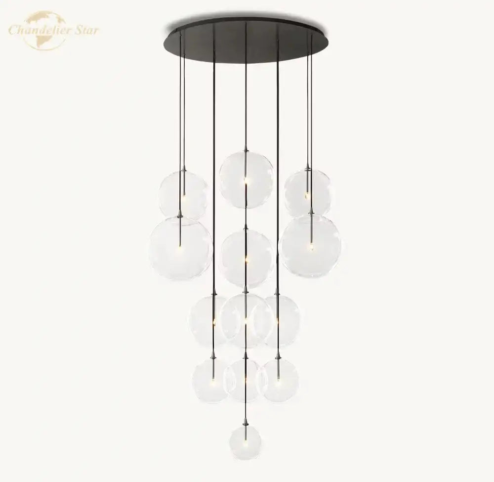 Chrome Glass Globe Chandelier