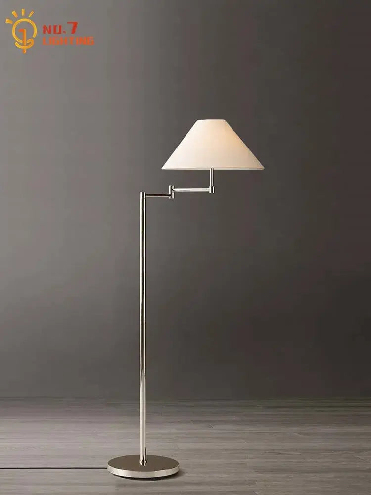 Chrome Cream Floor Lamp