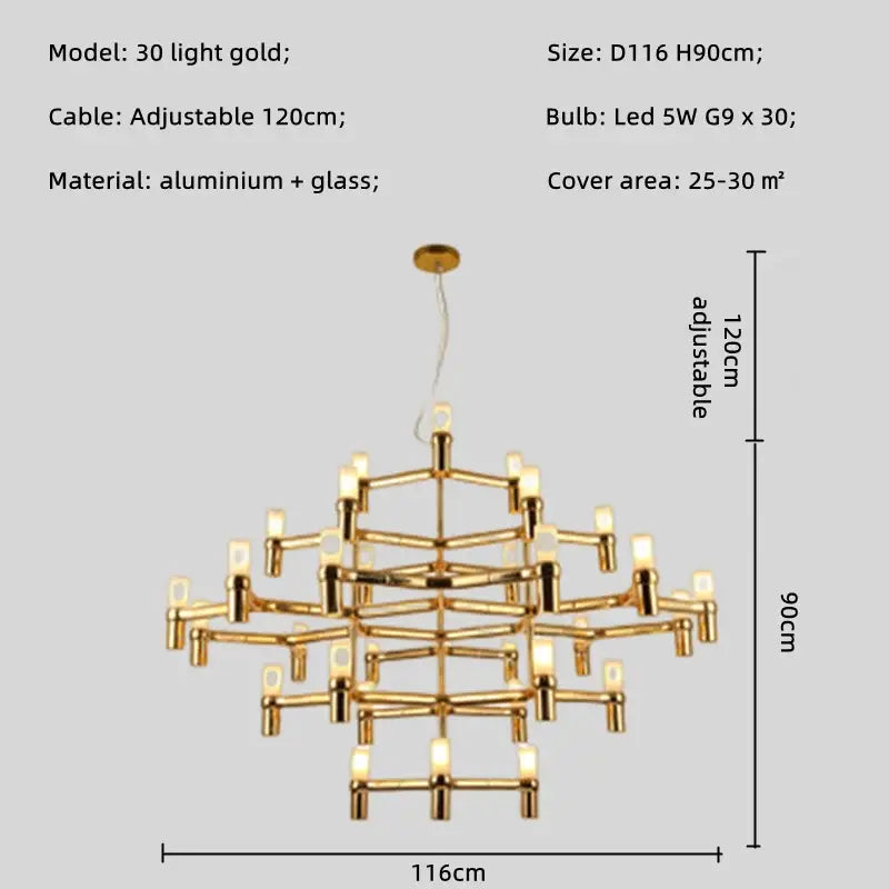 Chrome Multi-Tier Chandelier