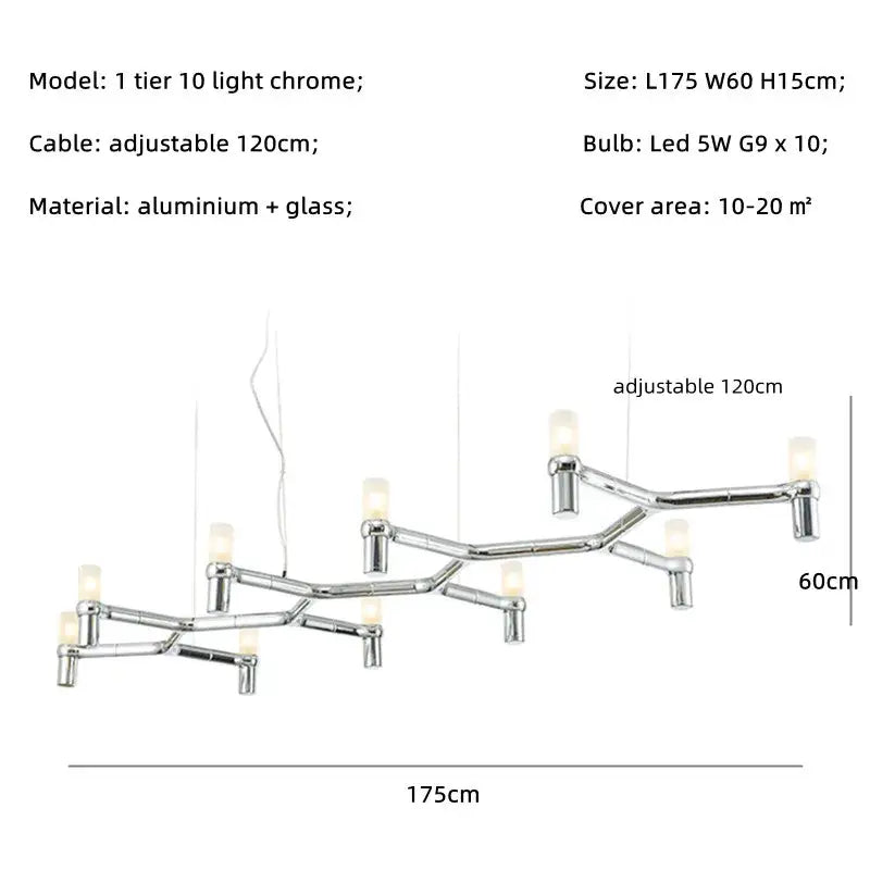 Chrome Multi-Tier Chandelier