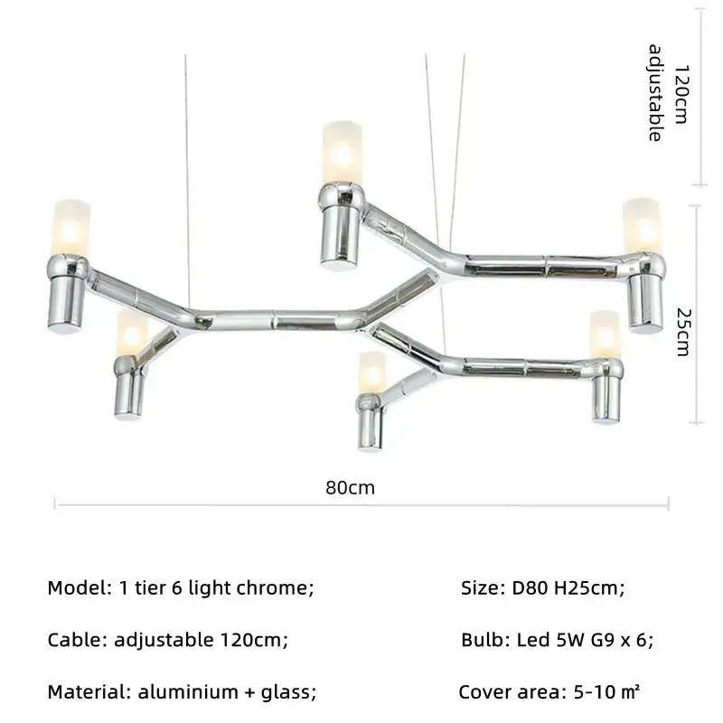 Chrome Multi-Tier Chandelier