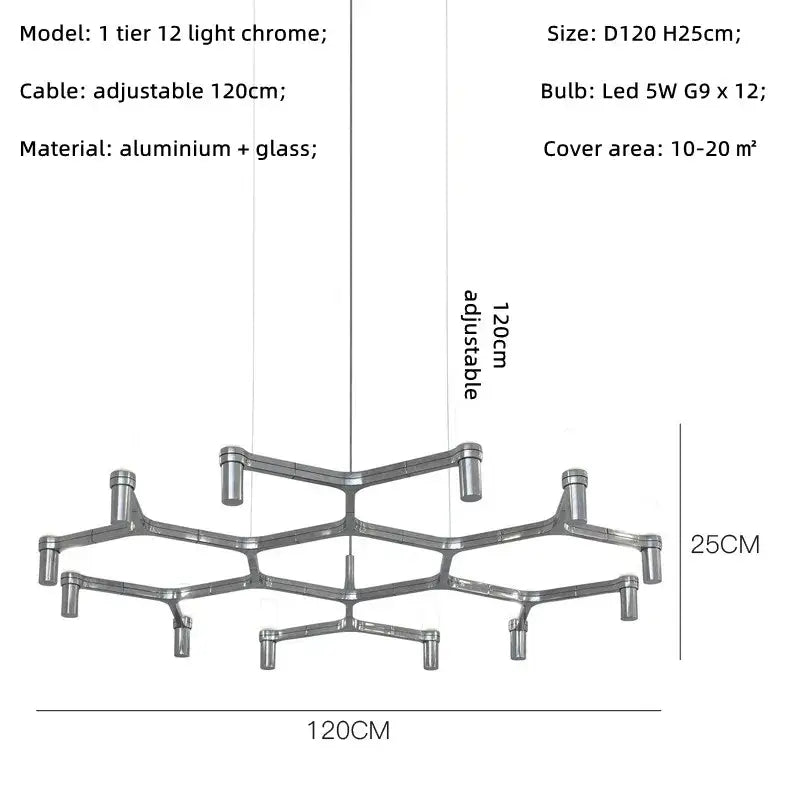 Chrome Multi-Tier Chandelier