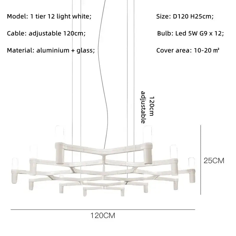 Chrome Multi-Tier Chandelier