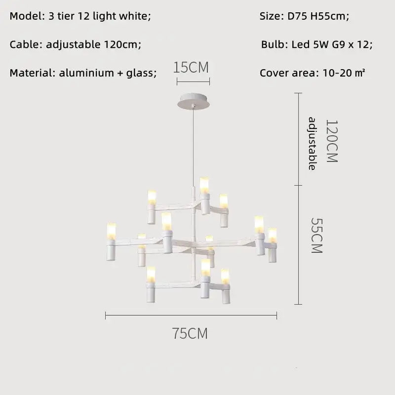 Chrome Multi-Tier Chandelier