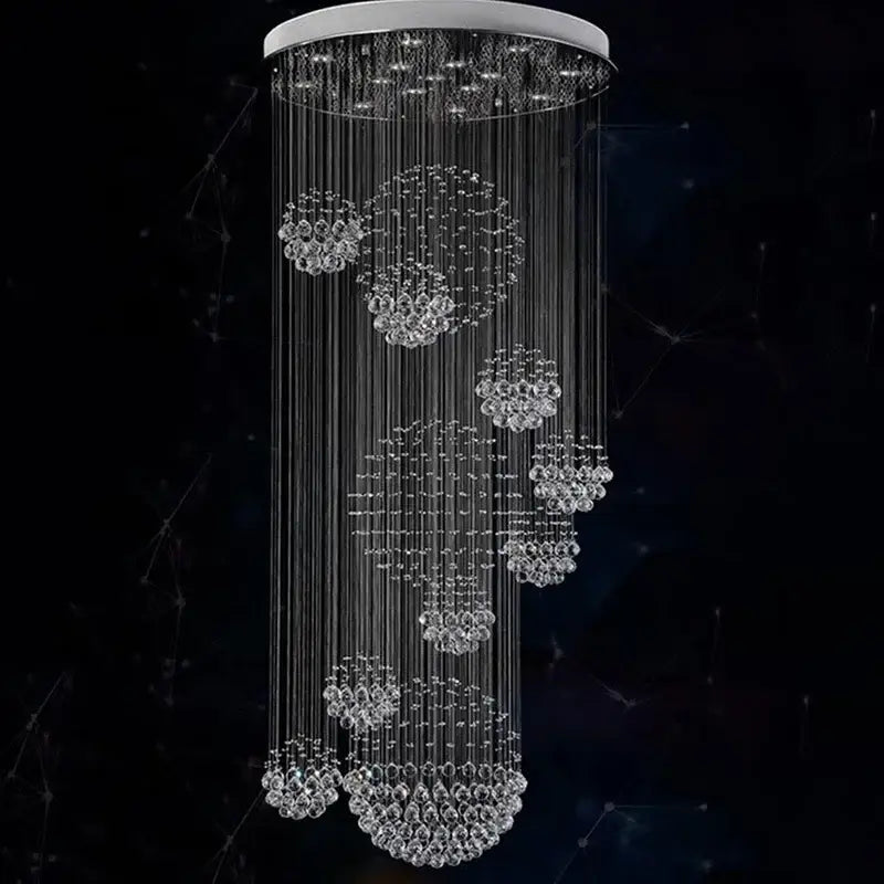 Chrome Crystal Ball Chandelier