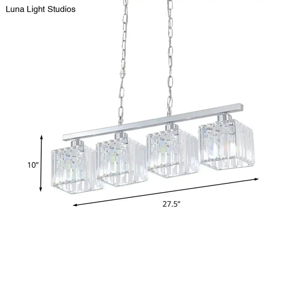 Chrome Crystal Block Pendant