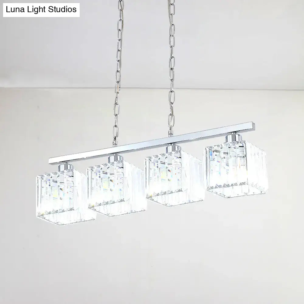Chrome Crystal Block Pendant