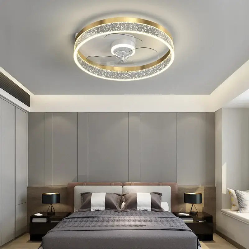 Chrome Crystal Ceiling Fan Light