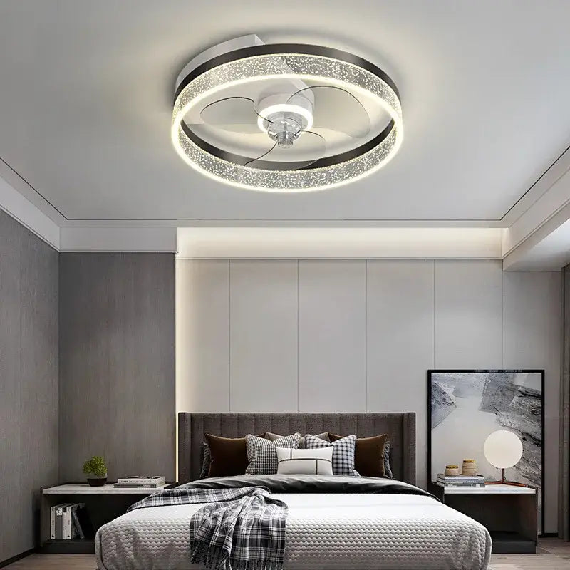 Chrome Crystal Ceiling Fan Light