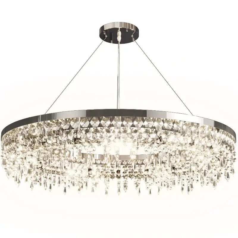 Chrome Crystal LED Circle Chandelier
