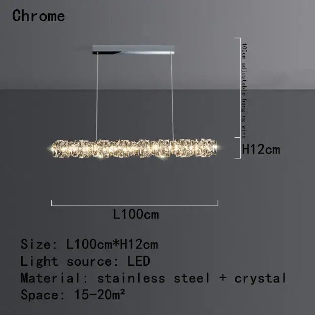 Chrome Crystal Dining Pendant Lamp