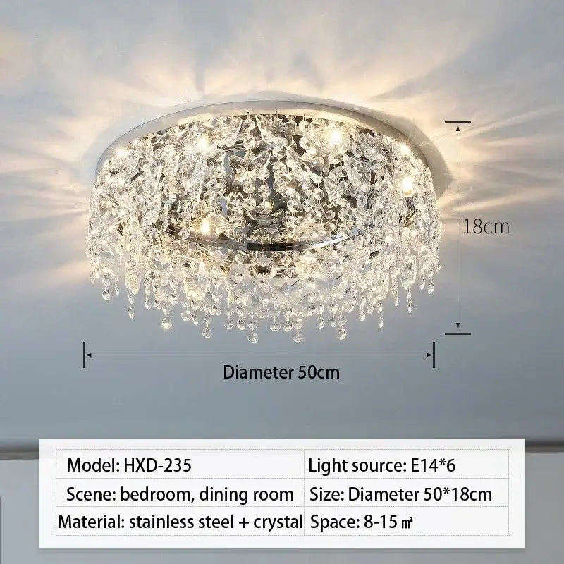 Chrome Crystal LED Chandelier 50 To 80cm