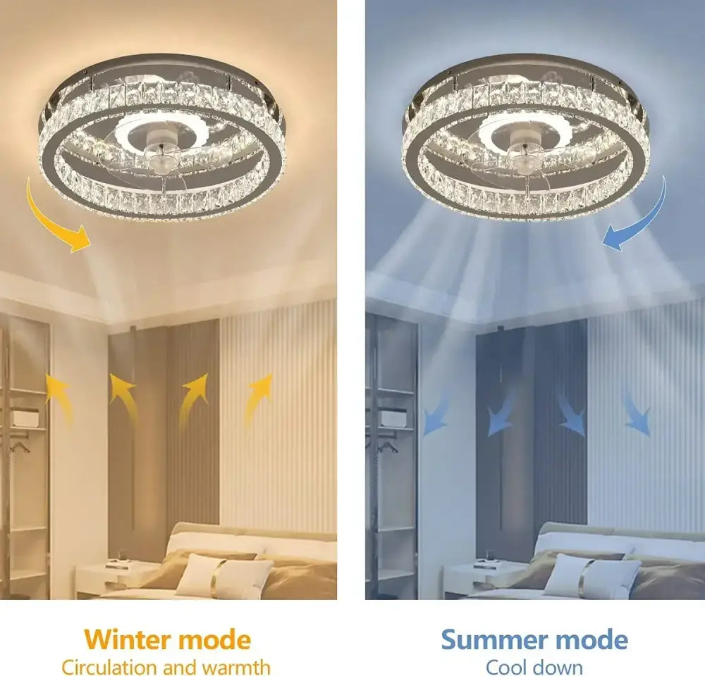 Chrome Crystal Ceiling Fan